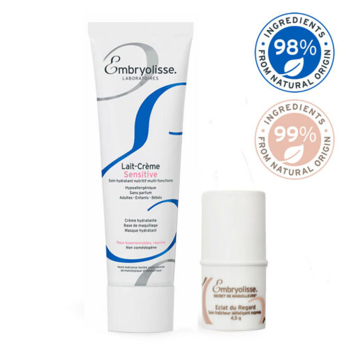 Set of 2 tubes of cream, one for the face and one for the eyes