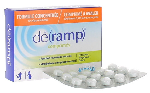 Box of Deramp medicine with a sample of the pills next to it. 